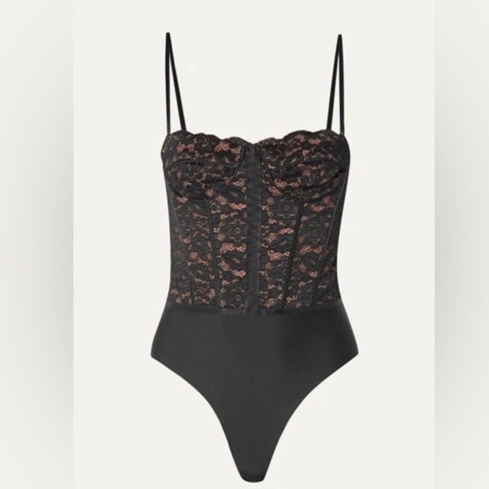 Cami NYC Black Lace Bustier Bodysuit